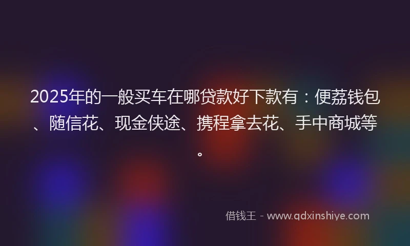 2025年的一般买车在哪贷款好下款有：便荔钱包、随信花、现金侠途、携程拿去花、手中商城等。