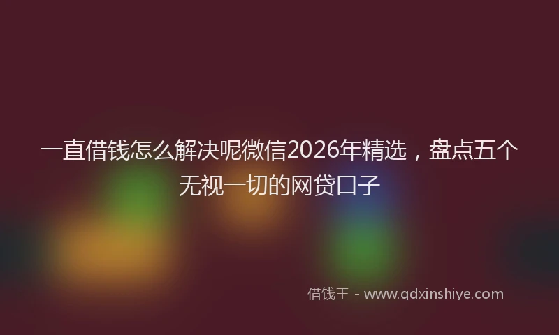 一直借钱怎么解决呢微信2026年精选，盘点五个无视一切的网贷口子