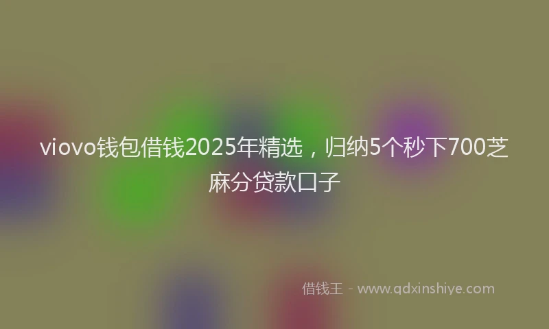 viovo钱包借钱2025年精选，归纳5个秒下700芝麻分贷款口子