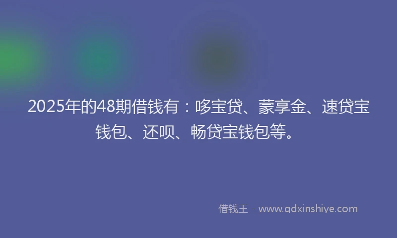 2025年的48期借钱有：哆宝贷、蒙享金、速贷宝钱包、还呗、畅贷宝钱包等。