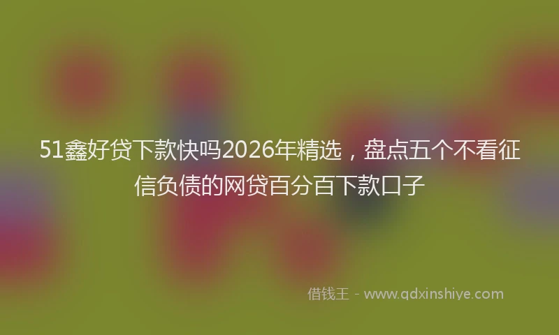 51鑫好贷下款快吗2026年精选，盘点五个不看征信负债的网贷百分百下款口子