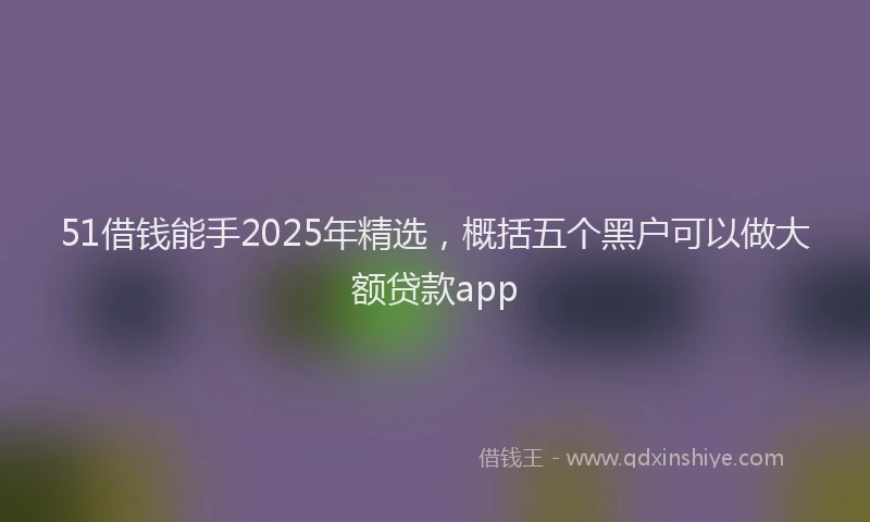 51借钱能手2025年精选,概括五个黑户可以做大额贷款app