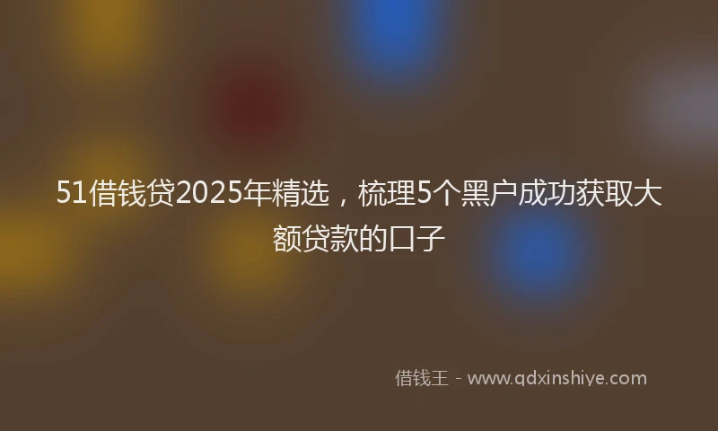 51借钱贷2025年精选，梳理5个黑户成功获取大额贷款的口子