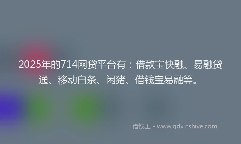2025年的714网贷平台有：借款宝快融、易融贷通、移动白条、闲猪、借钱宝易融等。