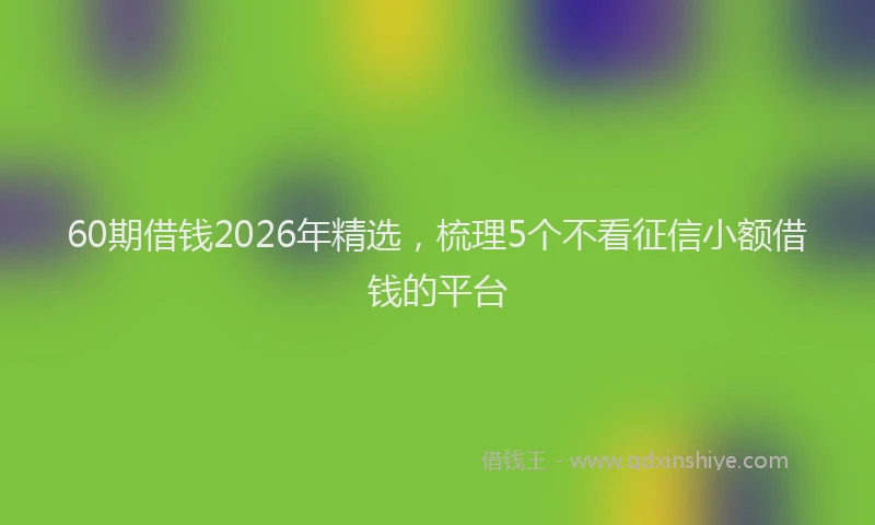 60期借钱2026年精选，梳理5个不看征信小额借钱的平台