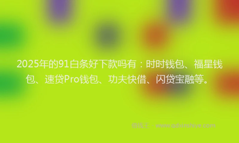 2025年的91白条好下款吗有：时时钱包、福星钱包、速贷Pro钱包、功夫快借、闪贷宝融等。