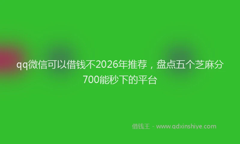 qq微信可以借钱不2026年推荐，盘点五个芝麻分700能秒下的平台