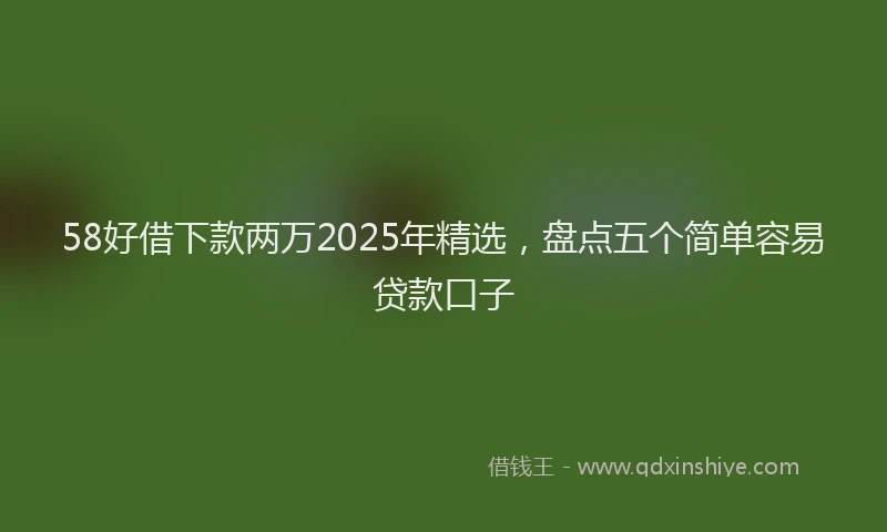 58好借下款两万2025年精选，盘点五个简单容易贷款口子