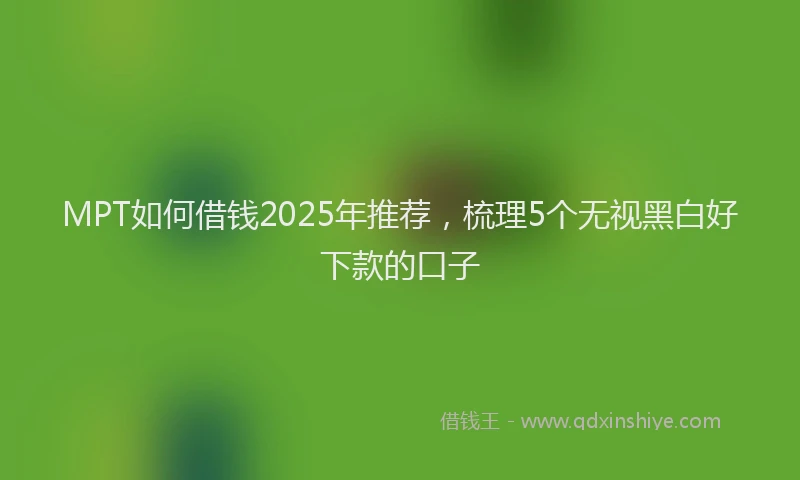 MPT如何借钱2025年推荐，梳理5个无视黑白好下款的口子