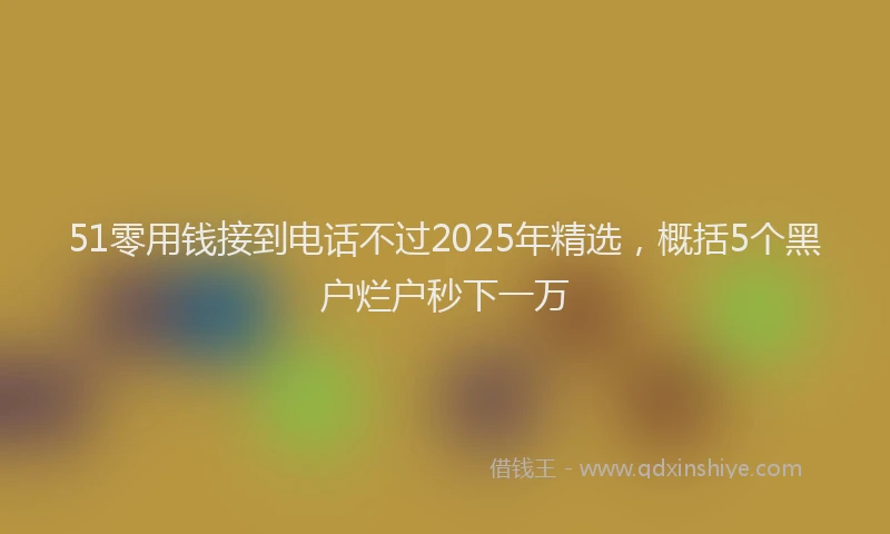 51零用钱接到电话不过2025年精选，概括5个黑户烂户秒下一万