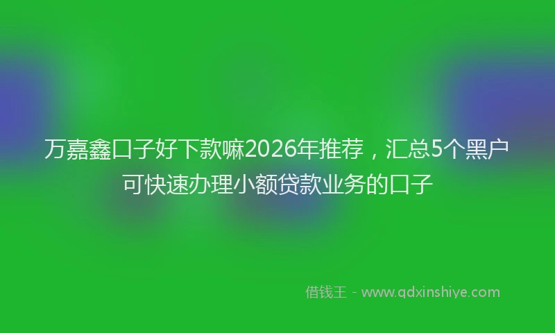 万嘉鑫口子好下款嘛2026年推荐，汇总5个黑户可快速办理小额贷款业务的口子