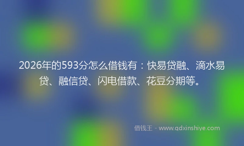 2026年的593分怎么借钱有：快易贷融、滴水易贷、融信贷、闪电借款、花豆分期等。
