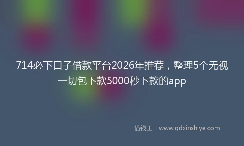 714必下口子借款平台2026年推荐，整理5个无视一切包下款5000秒下款的app