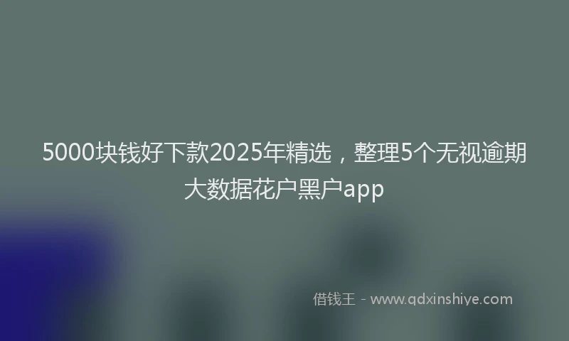 5000块钱好下款2025年精选，整理5个无视逾期大数据花户黑户app