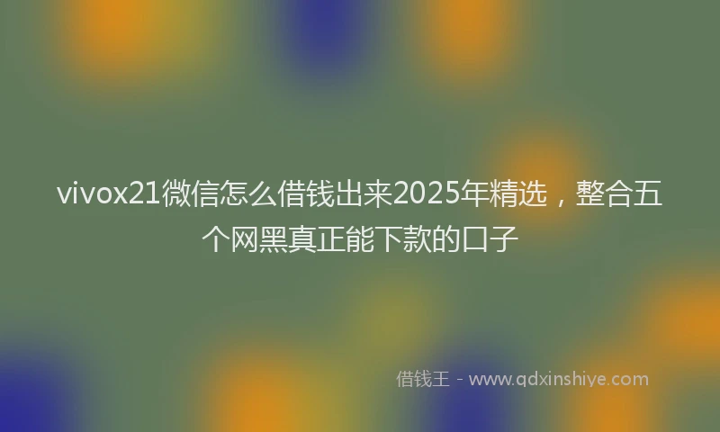 vivox21微信怎么借钱出来2025年精选，整合五个网黑真正能下款的口子