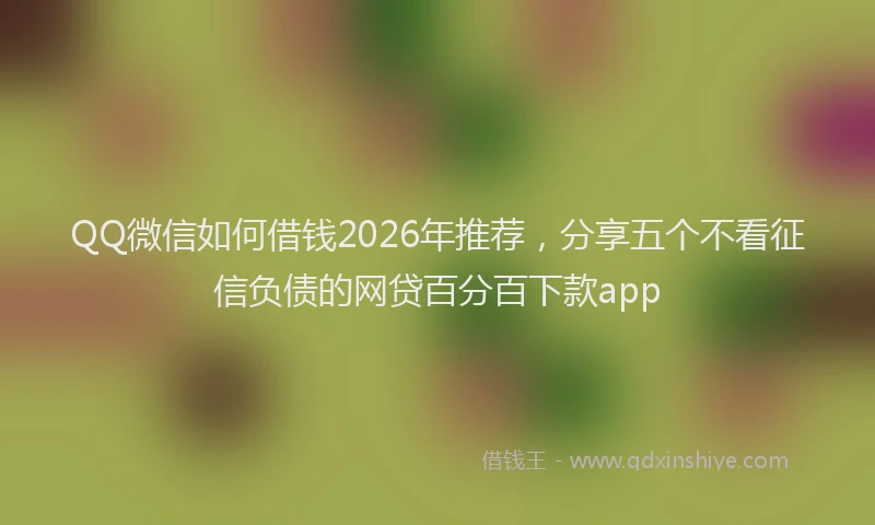 QQ微信如何借钱2026年推荐，分享五个不看征信负债的网贷百分百下款app