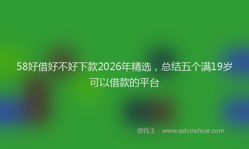 58好借好不好下款2026年精选,总结五个满19岁可以借款的平台