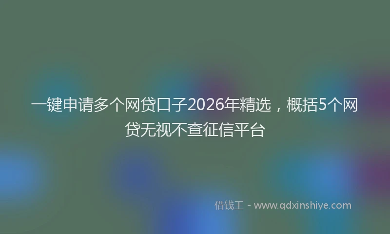 一键申请多个网贷口子2026年精选，概括5个网贷无视不查征信平台