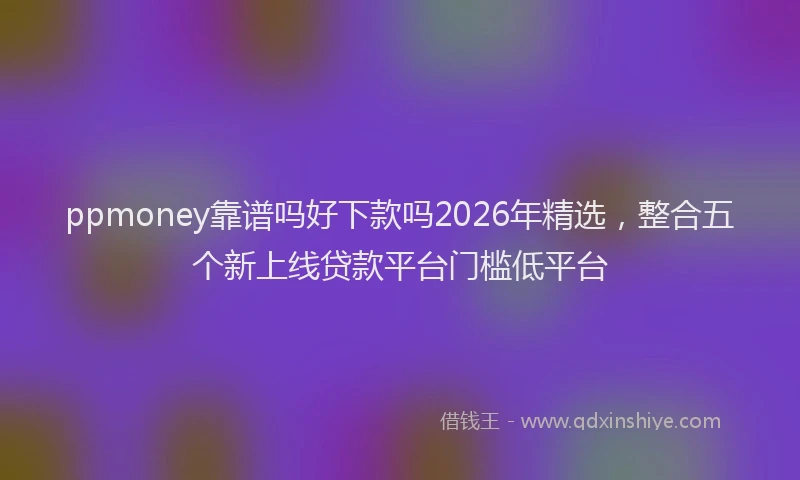 ppmoney靠谱吗好下款吗2026年精选，整合五个新上线贷款平台门槛低平台