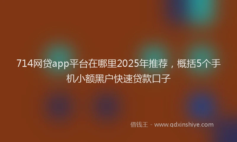 714网贷app平台在哪里2025年推荐,概括5个手机小额黑户快速贷款口子