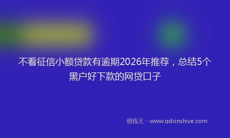 不看征信小额贷款有逾期2026年推荐，总结5个黑户好下款的网贷口子