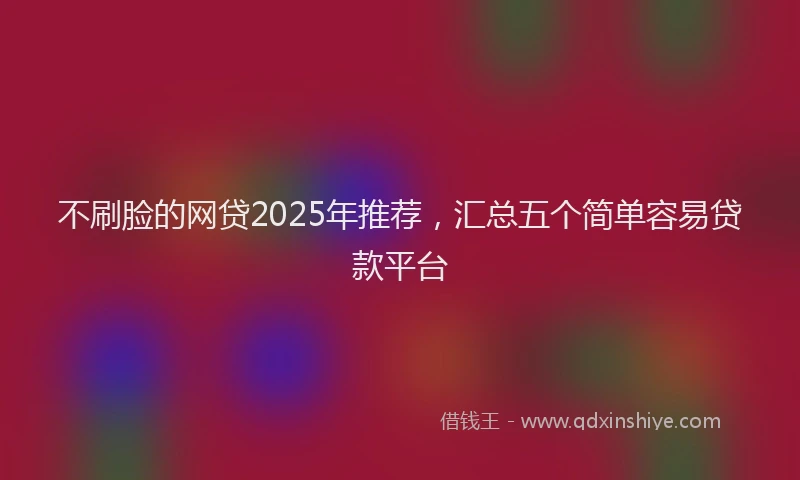 不刷脸的网贷2025年推荐，汇总五个简单容易贷款平台
