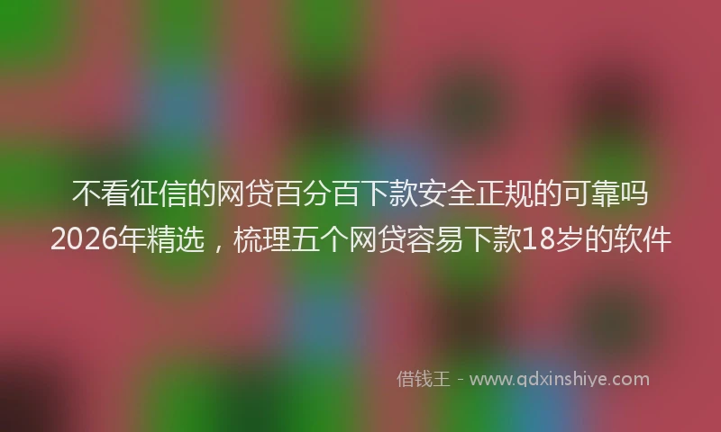 不看征信的网贷百分百下款安全正规的可靠吗2026年精选，梳理五个网贷容易下款18岁的软件