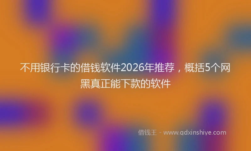 不用银行卡的借钱软件2026年推荐，概括5个网黑真正能下款的软件