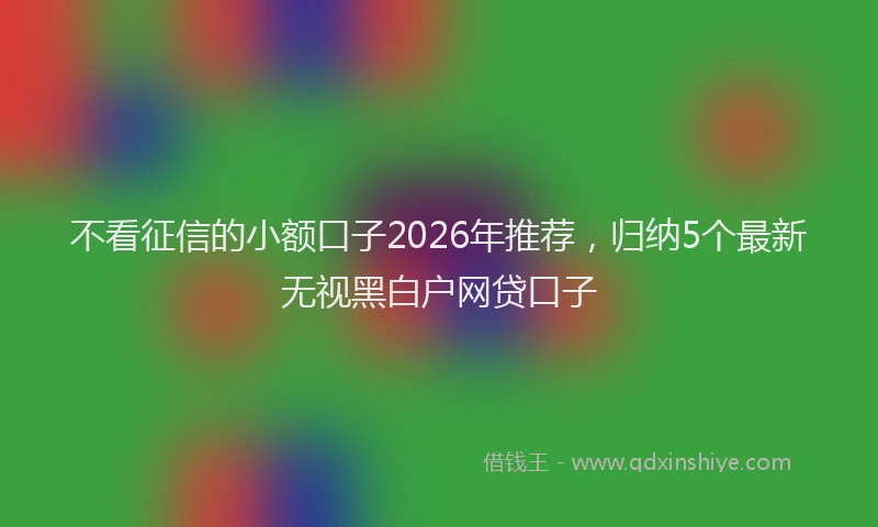 不看征信的小额口子2026年推荐，归纳5个最新无视黑白户网贷口子