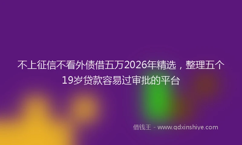 不上征信不看外债借五万2026年精选，整理五个19岁贷款容易过审批的平台