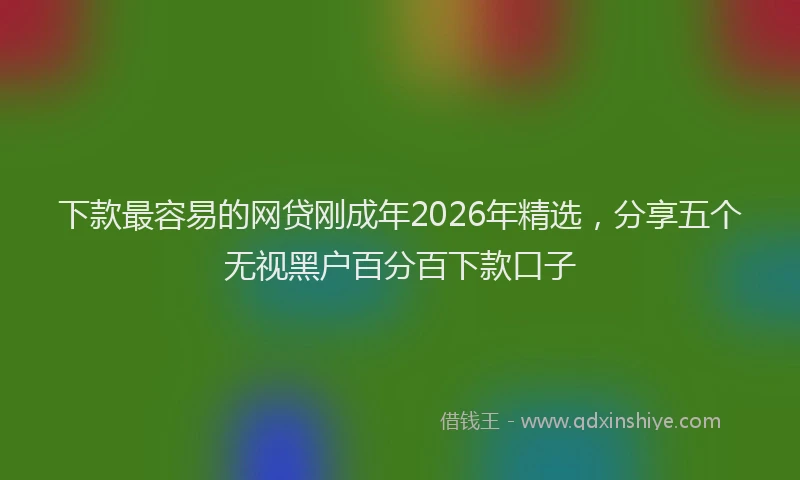 下款最容易的网贷刚成年2026年精选，分享五个无视黑户百分百下款口子