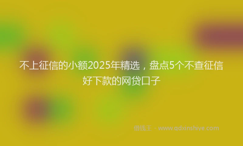 不上征信的小额2025年精选，盘点5个不查征信好下款的网贷口子