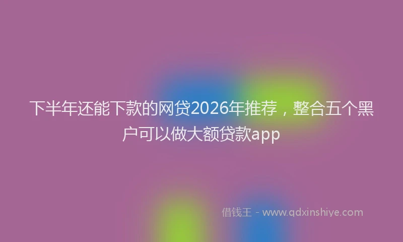 下半年还能下款的网贷2026年推荐，整合五个黑户可以做大额贷款app