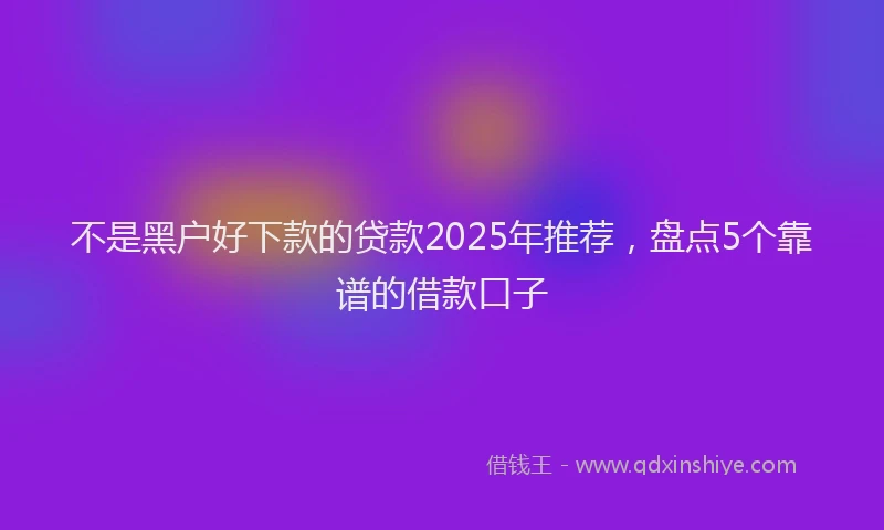 不是黑户好下款的贷款2025年推荐，盘点5个靠谱的借款口子