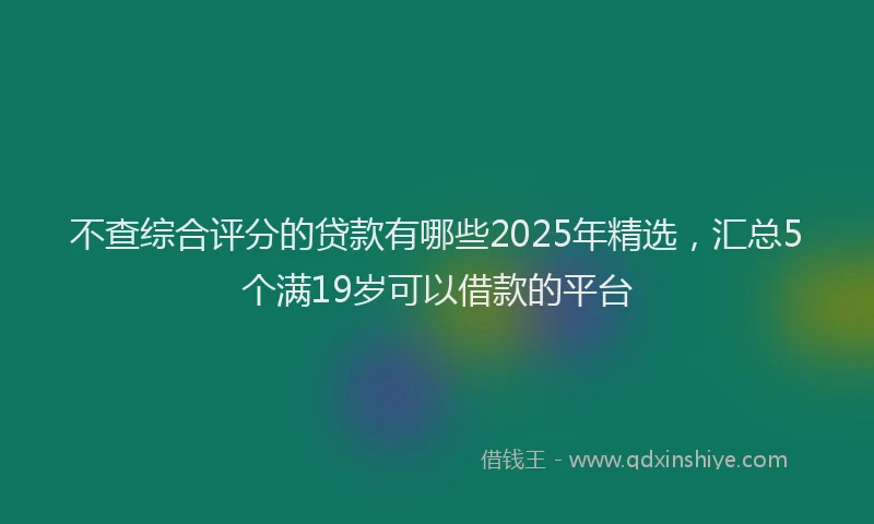 不查综合评分的贷款有哪些2025年精选，汇总5个满19岁可以借款的平台