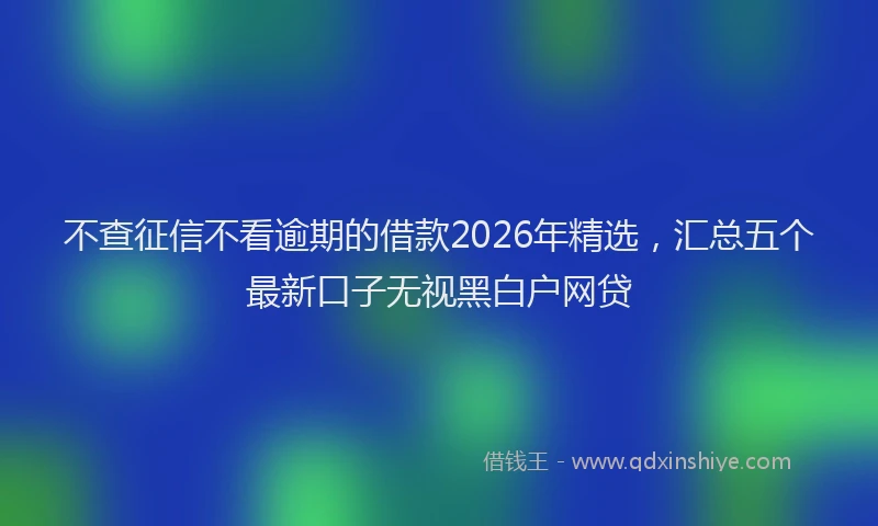 不查征信不看逾期的借款2026年精选，汇总五个最新口子无视黑白户网贷