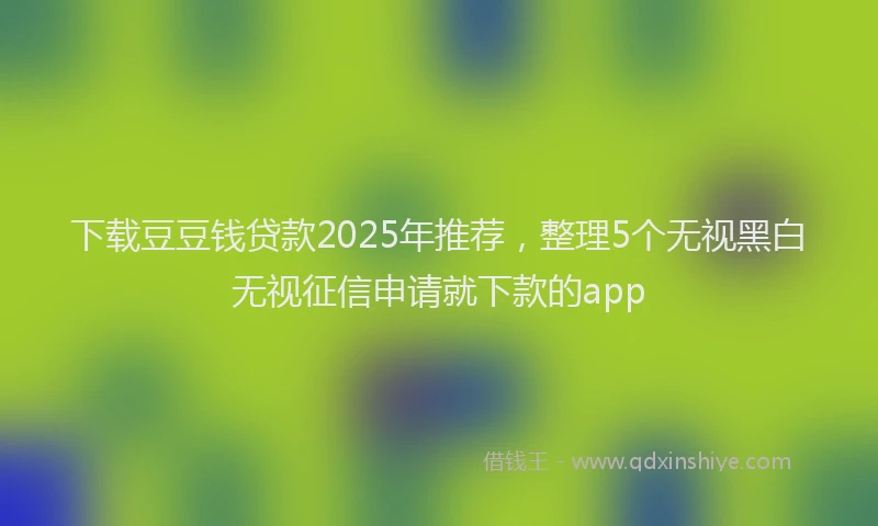 下载豆豆钱贷款2025年推荐，整理5个无视黑白无视征信申请就下款的app