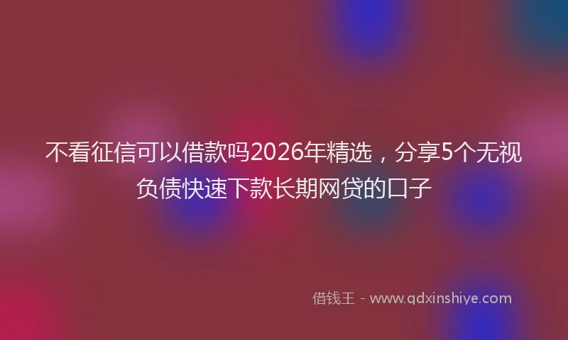 不看征信可以借款吗2026年精选,分享5个无视负债快速下款长期网贷的口子