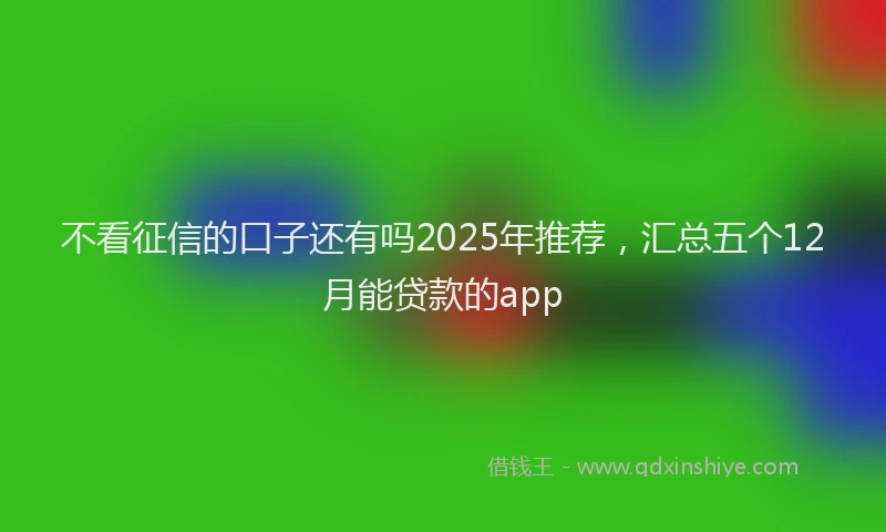 不看征信的口子还有吗2025年推荐，汇总五个12月能贷款的app