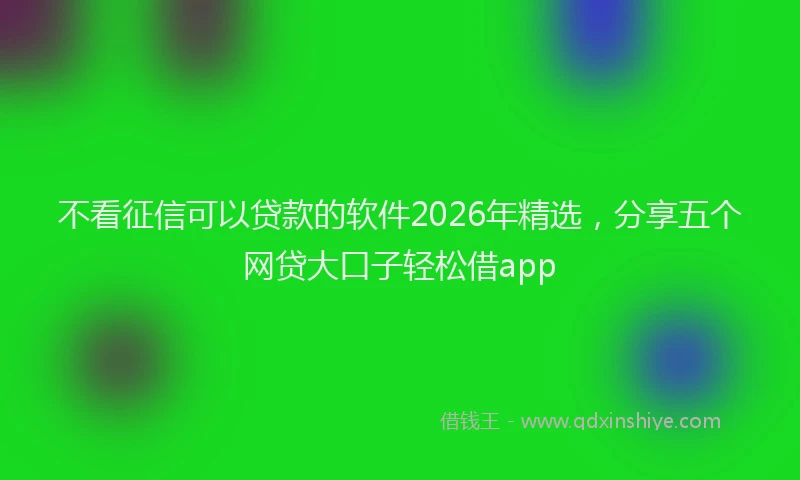 不看征信可以贷款的软件2026年精选,分享五个网贷大口子轻松借app