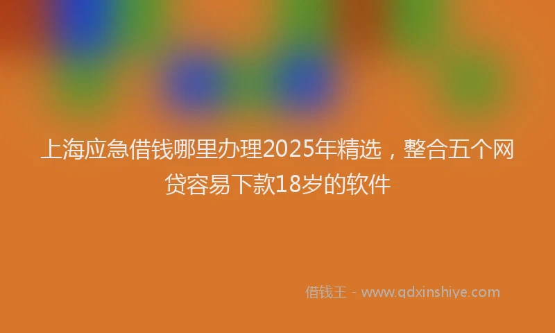 上海应急借钱哪里办理2025年精选，整合五个网贷容易下款18岁的软件