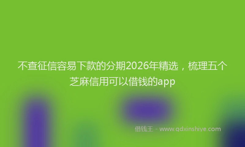 不查征信容易下款的分期2026年精选，梳理五个芝麻信用可以借钱的app