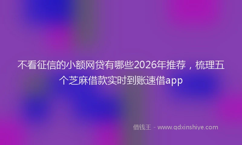 不看征信的小额网贷有哪些2026年推荐，梳理五个芝麻借款实时到账速借app