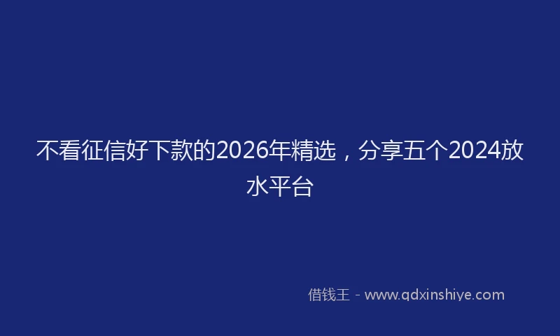 不看征信好下款的2026年精选，分享五个2024放水平台