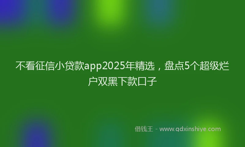 不看征信小贷款app2025年精选，盘点5个超级烂户双黑下款口子
