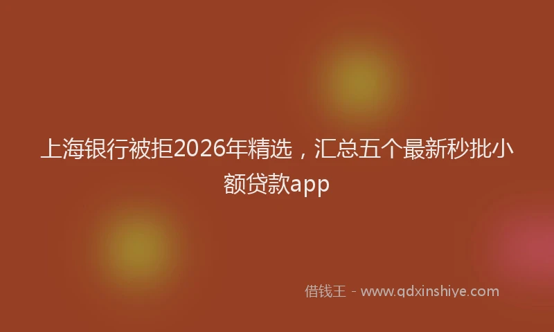 上海银行被拒2026年精选，汇总五个最新秒批小额贷款app