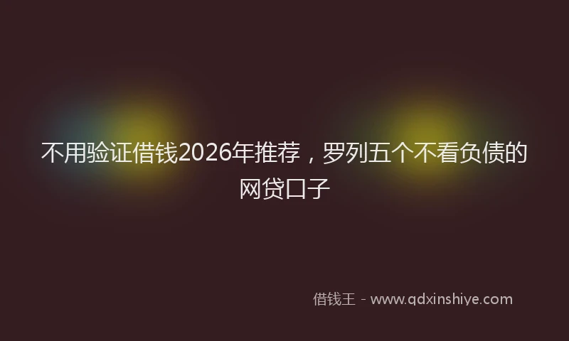 不用验证借钱2026年推荐，罗列五个不看负债的网贷口子