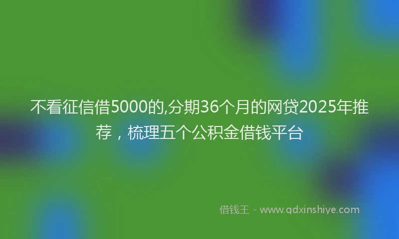 不看征信借5000的,分期36个月的网贷2025年推荐,梳理五个公积金借钱平台