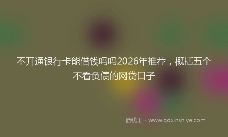 不开通银行卡能借钱吗吗2026年推荐，概括五个不看负债的网贷口子