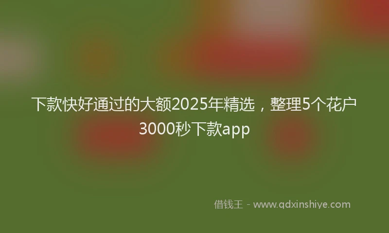 下款快好通过的大额2025年精选，整理5个花户3000秒下款app